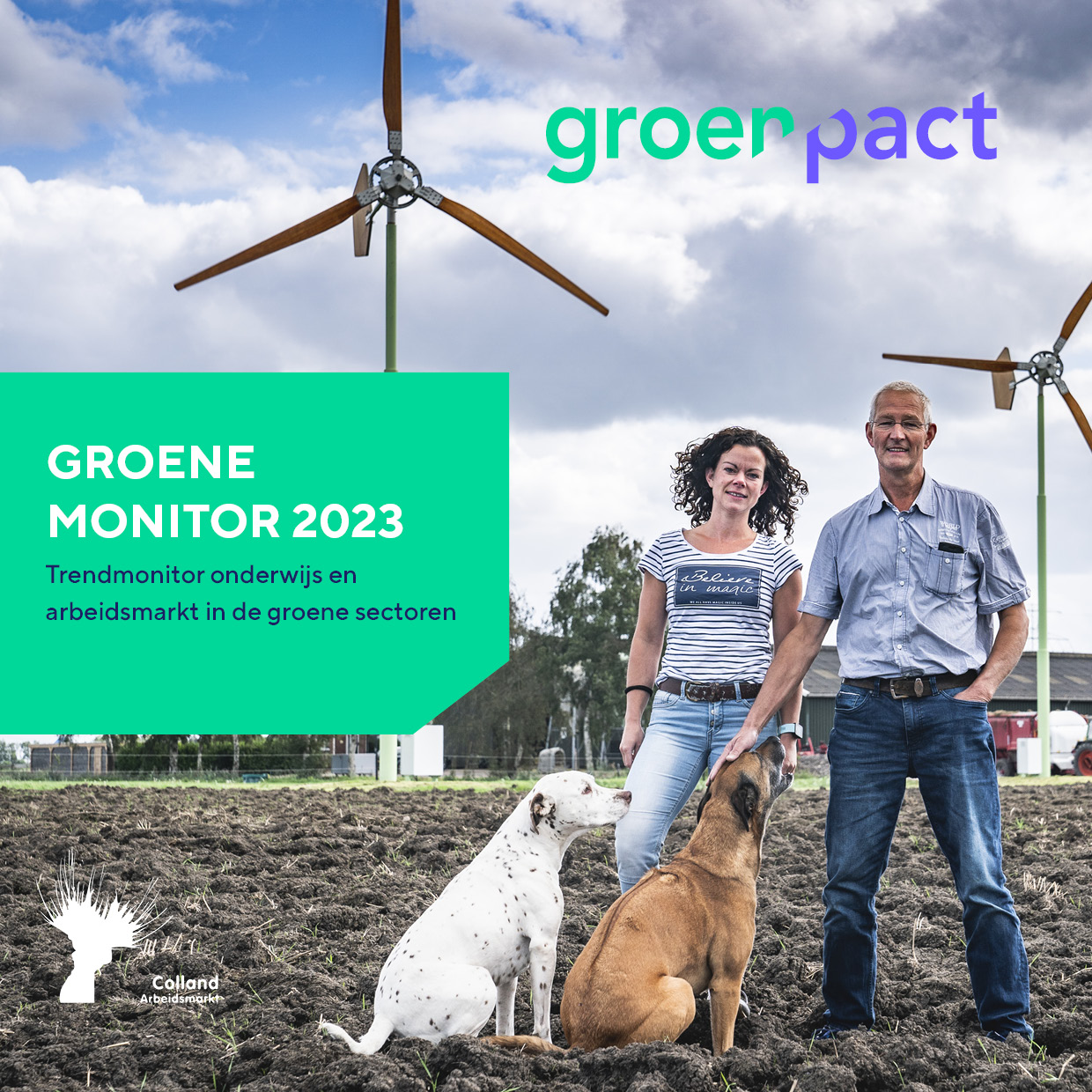De voorzijde van de groene monitor 2023